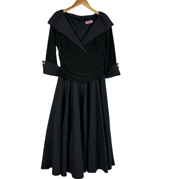 black fitted sweetheart dress Amoris T813 Elegantly Fitted Satin Gown with Queen Anne Neckline and Leg Slit Black / M